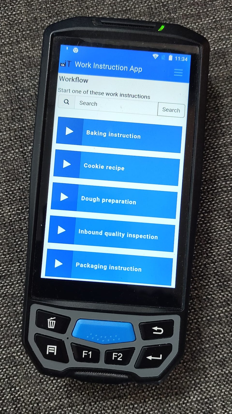 Starting a digital SOP in the Work Instruction App